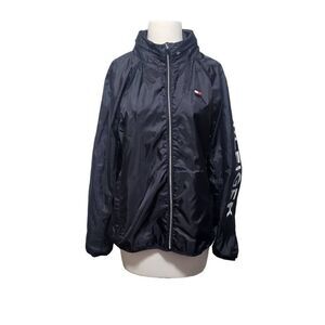 Tommy Hilfiger Sport Black Windbreaker Jacket Size Large